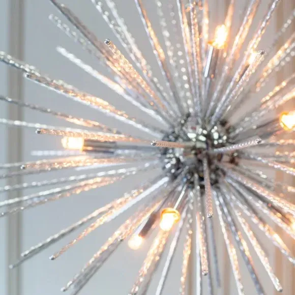 9 Light Sputnik Chandelier - Chrome, Metal