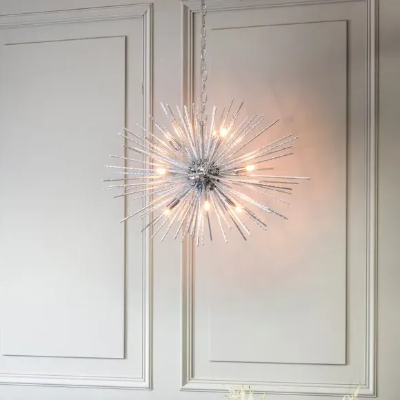 9 Light Sputnik Chandelier - Chrome, Metal image