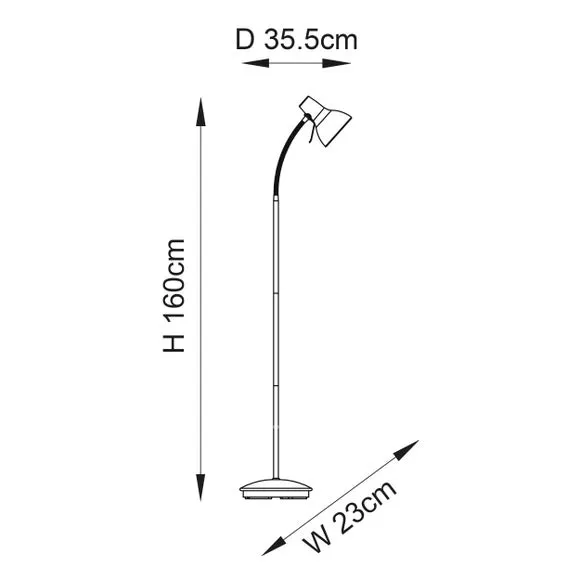 Adjustable Floor Lamp - Black, Steel