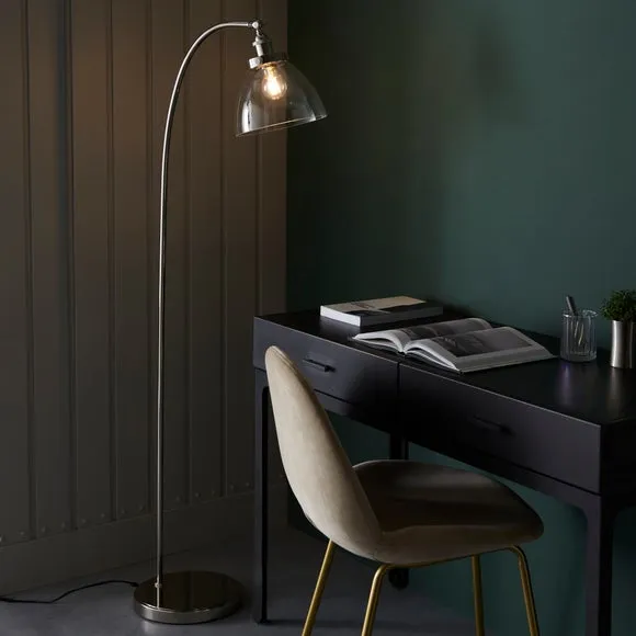 Adjustable Floor Lamp - Clear Glass, Nickel