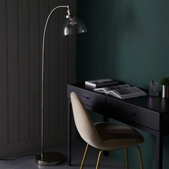 Adjustable Floor Lamp - Clear Glass, Nickel