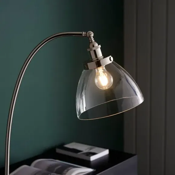 Adjustable Floor Lamp - Clear Glass, Nickel
