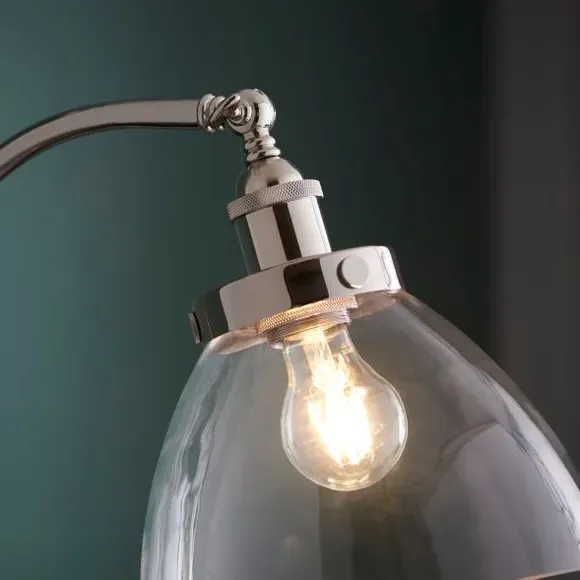Adjustable Floor Lamp - Clear Glass, Nickel