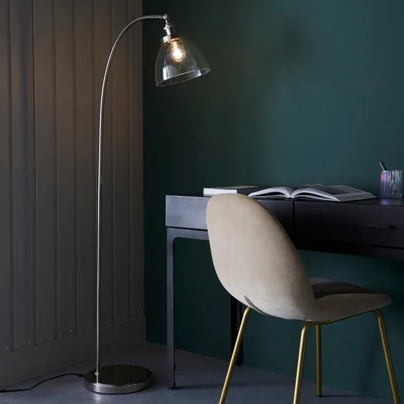 Adjustable Floor Lamp - Clear Glass, Nickel image