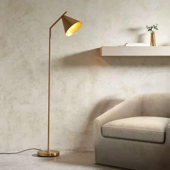 Adjustable Floor Lamp Industrial Style - Gold image