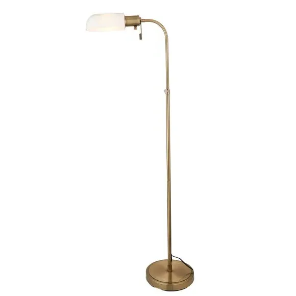 Adjustable Floor Lamp Mid Century - Gold, Glass