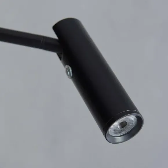 Adjustable Floor Lamp with Touch Dimmer - Black