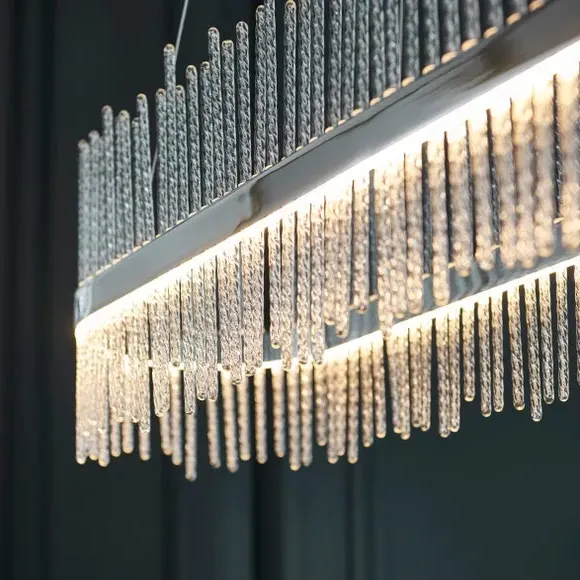 Adjustable LED Pendant Light - Chrome, Glass