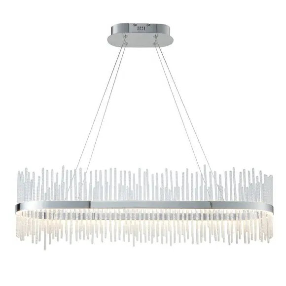 Adjustable LED Pendant Light - Chrome, Glass