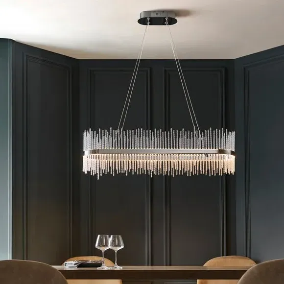 Adjustable LED Pendant Light - Chrome, Glass image