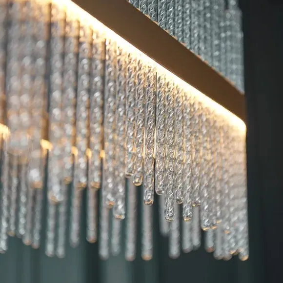 Adjustable LED Pendant Light - Gold, Glass