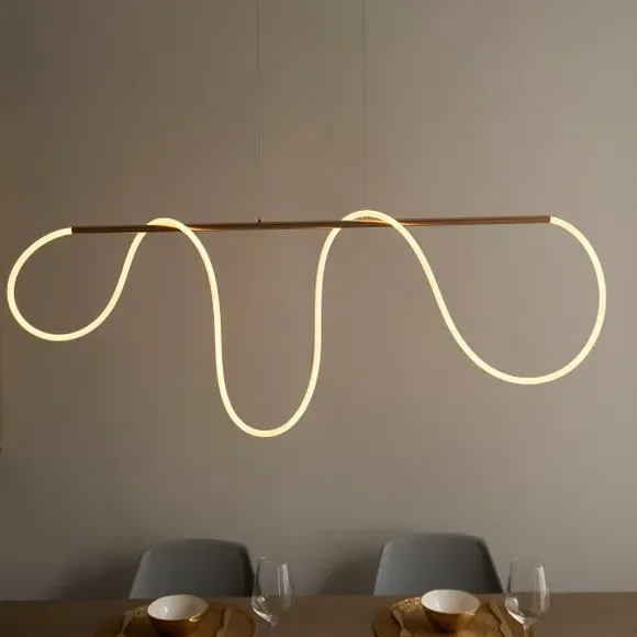 Adjustable LED Pendant Light - Gold, Metal