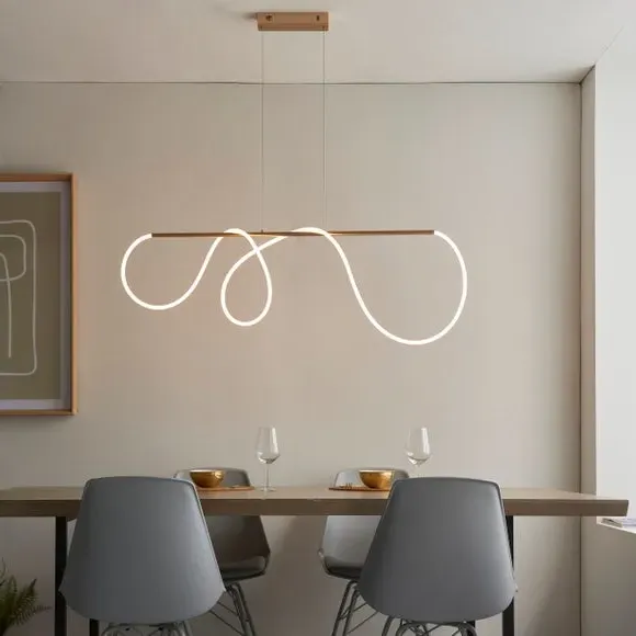 Adjustable LED Pendant Light - Gold, Metal image