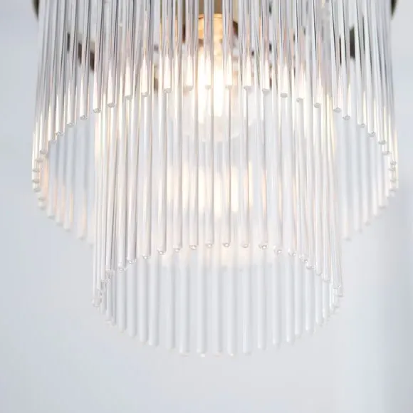 Adjustable Pendant Light Art Deco - Gold, Glass