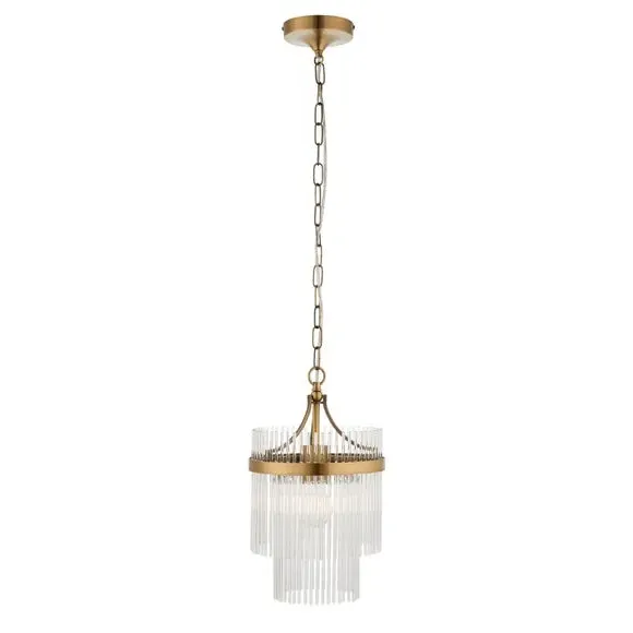 Adjustable Pendant Light Art Deco - Gold, Glass