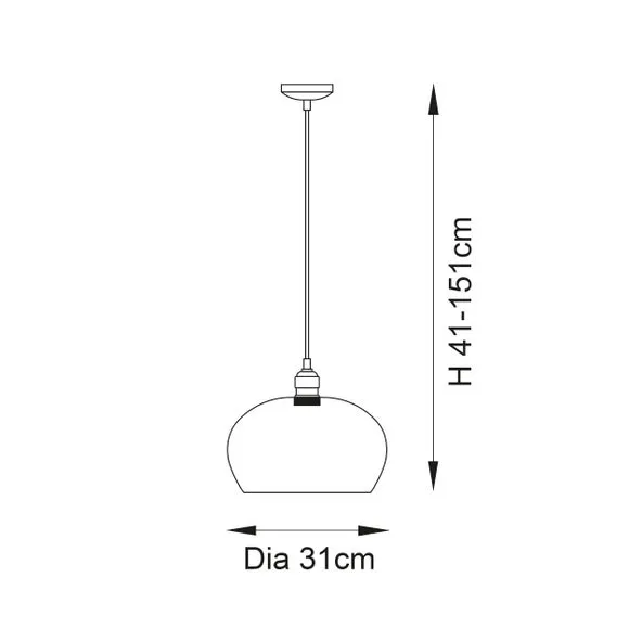 Adjustable Pendant Light - Gold, Blown Glass