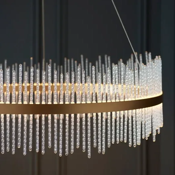 Adjustable Pendant Light with LED - Gold, Metal