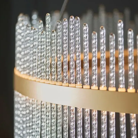 Adjustable Pendant Light with LED - Gold, Metal
