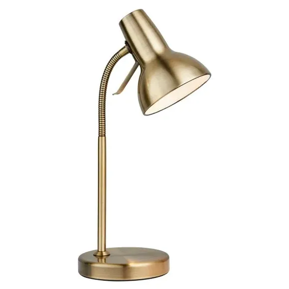 Adjustable Table Lamp with USB Port - Antique Brass