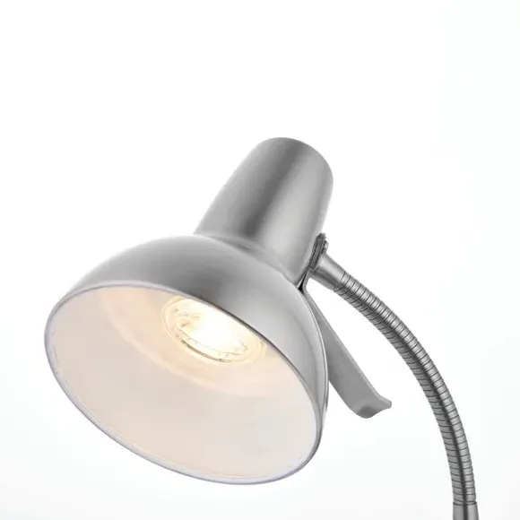 Adjustable Table Lamp with USB Port - Satin Nickel