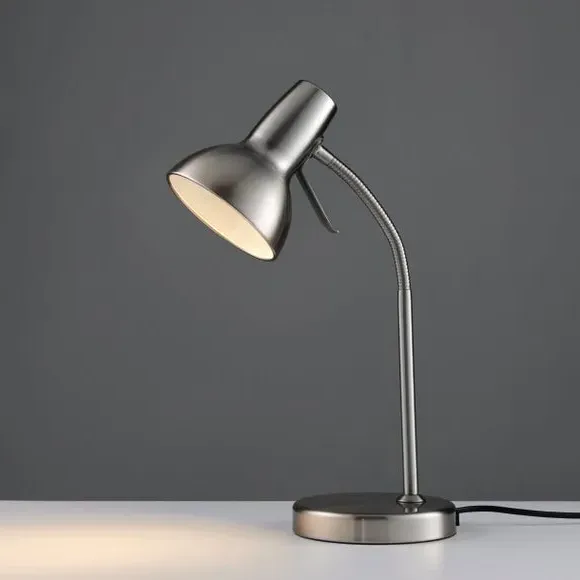 Adjustable Table Lamp with USB Port - Satin Nickel