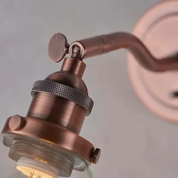 Adjustable Wall Light with Toggle Switch - Copper