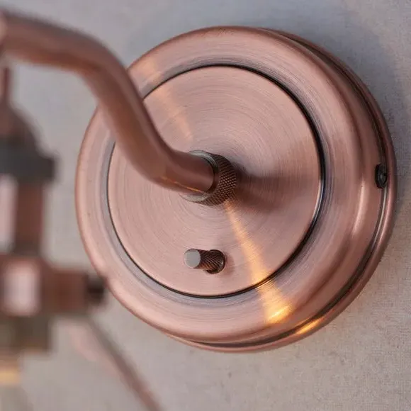 Adjustable Wall Light with Toggle Switch - Copper