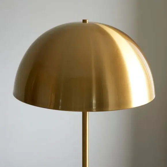 Art Deco Floor Lamp with Marble Base - Gold, Steel