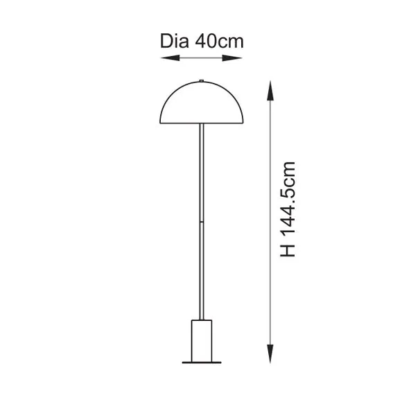 Art Deco Floor Lamp with Marble Base - Gold, Steel