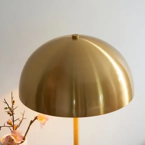 Art Deco Table Lamp with Marble Base - Gold, Steel