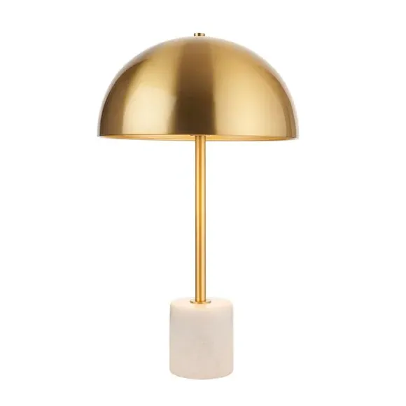 Art Deco Table Lamp with Marble Base - Gold, Steel