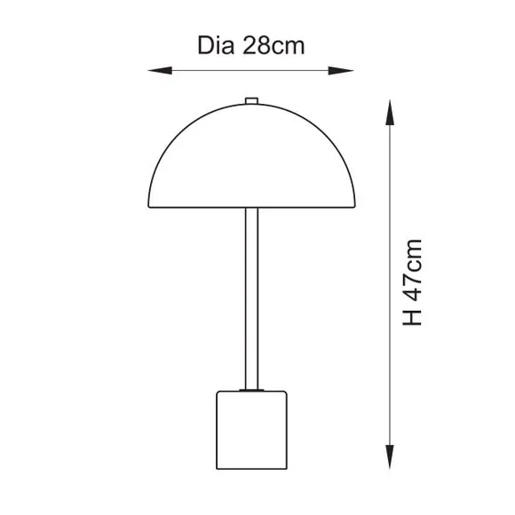 Art Deco Table Lamp with Marble Base - Gold, Steel