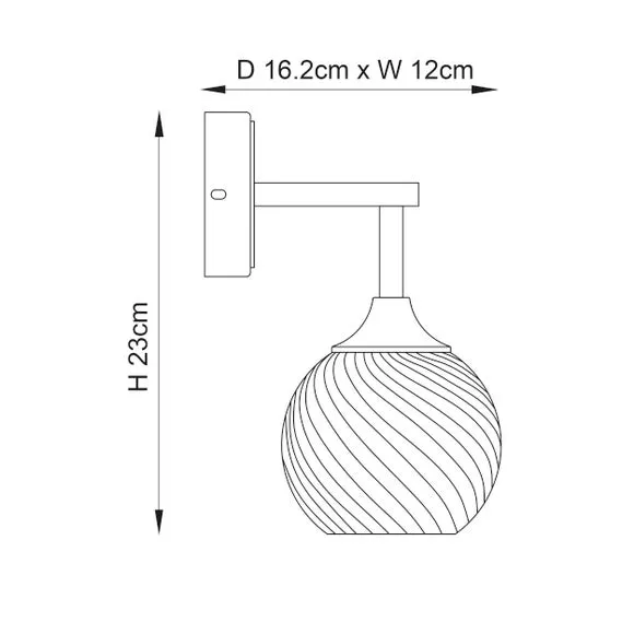 Art Deco Wall Light with Glass Shade - Silver