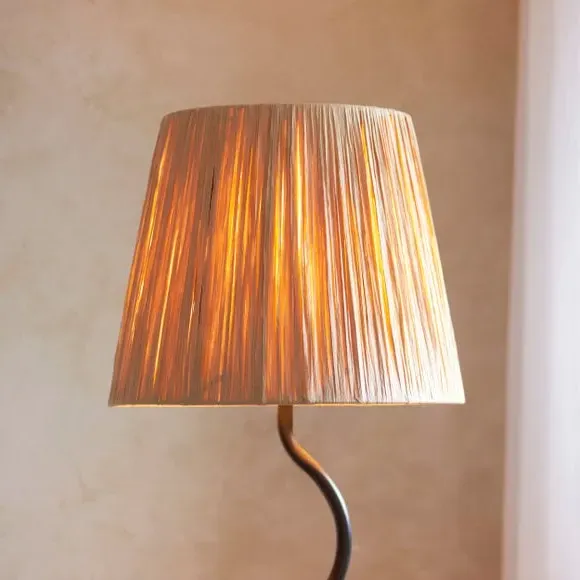 Boho Floor Lamp with Wriggle Stem - Black, Raffia