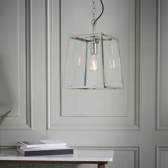 Box Lantern Pendant Light - Nickel, Metal image