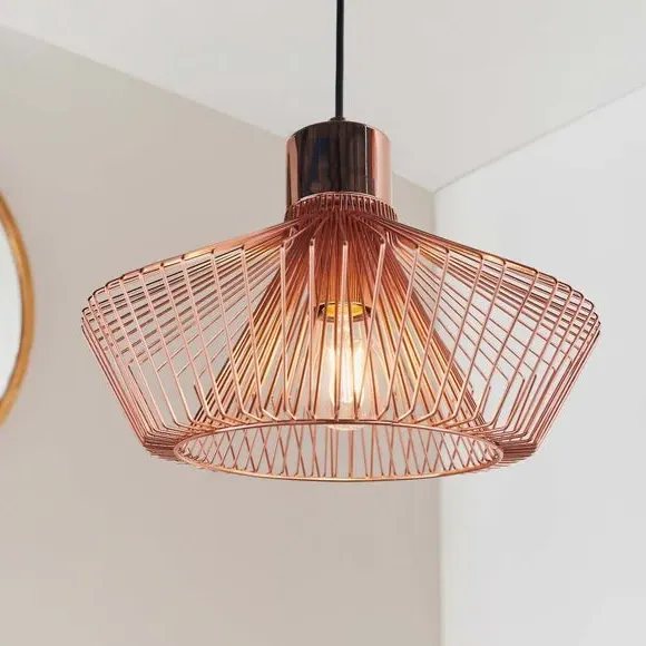 Caged Pendant Light - Copper, Metal