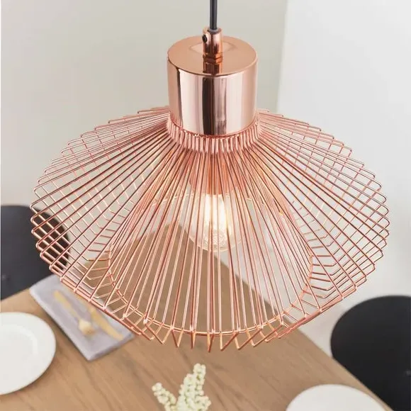 Caged Pendant Light - Copper, Metal