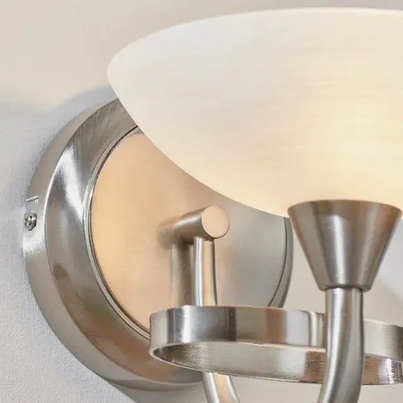 Cagney Wall Light with Glass Shade - Silver
