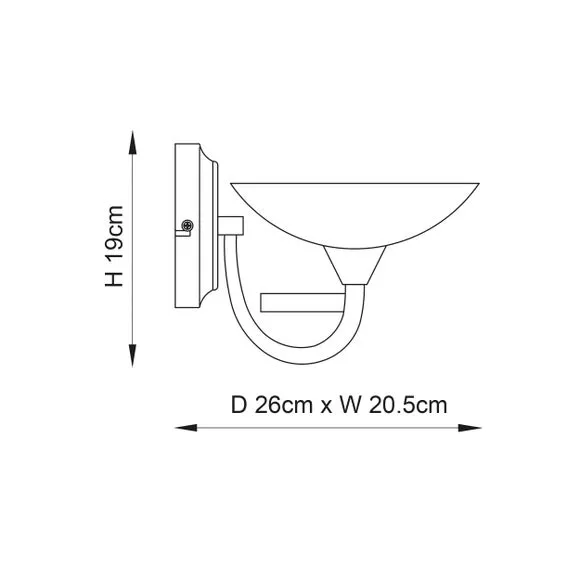 Cagney Wall Light with Glass Shade - Silver