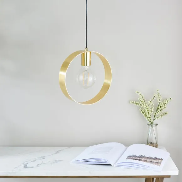 Circular Pendant Light - Brass, Metal