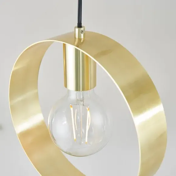 Circular Pendant Light - Brass, Metal