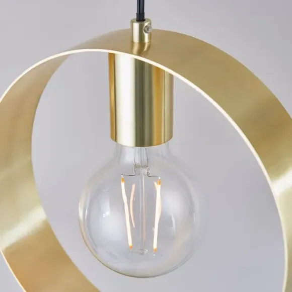 Circular Pendant Light - Brass, Metal