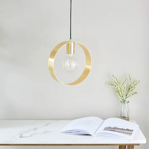 Circular Pendant Light - Brass, Metal