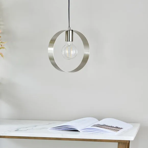 Circular Pendant Light - Nickel, Metal