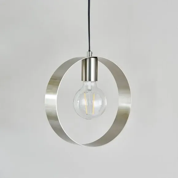 Circular Pendant Light - Nickel, Metal