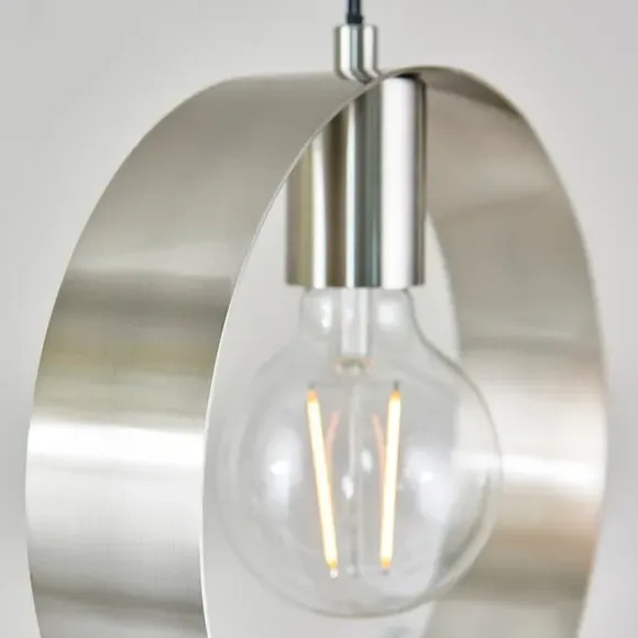 Circular Pendant Light - Nickel, Metal