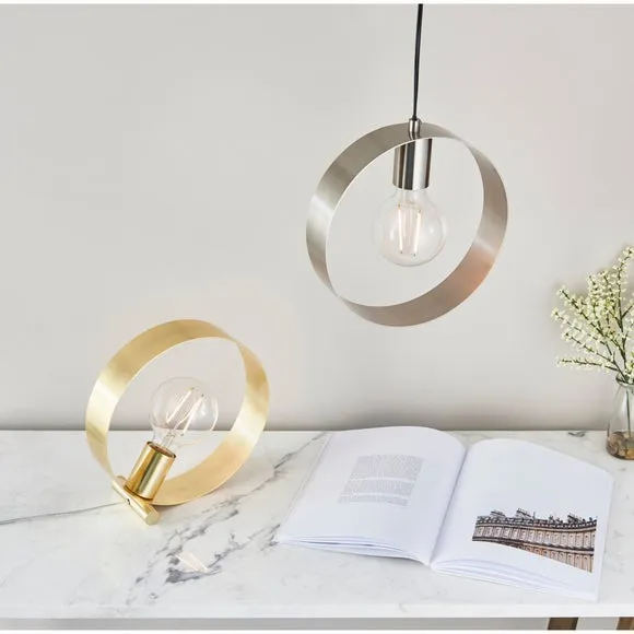 Circular Pendant Light - Nickel, Metal