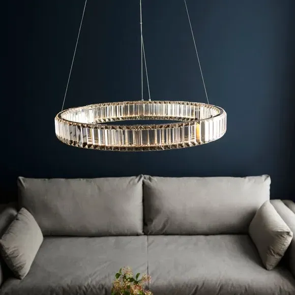 Crystal Hoop LED Ceiling Light - Chrome