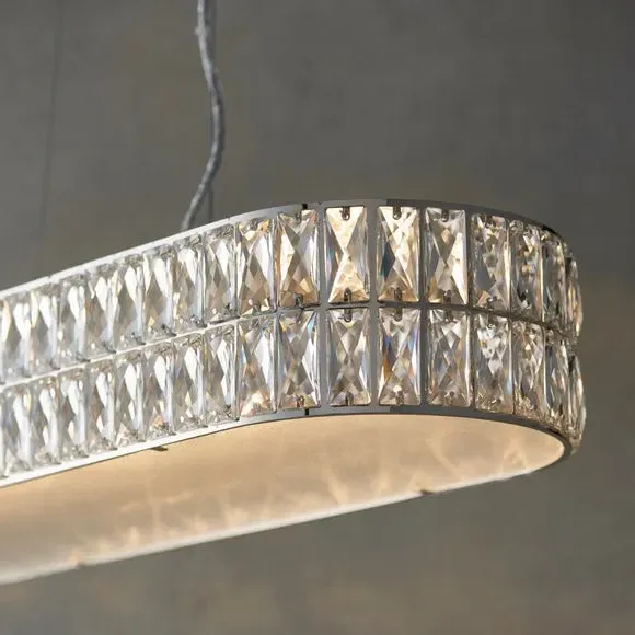 Crystal Pendant Light with LED - Chrome, Glass