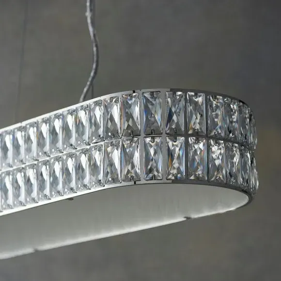 Crystal Pendant Light with LED - Chrome, Glass